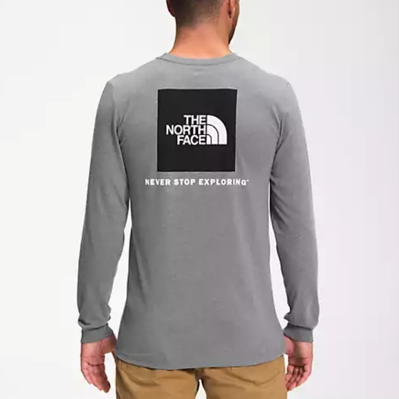 The North Face Other - The North Face heather grey long sleeve box NSE tee Size XXL